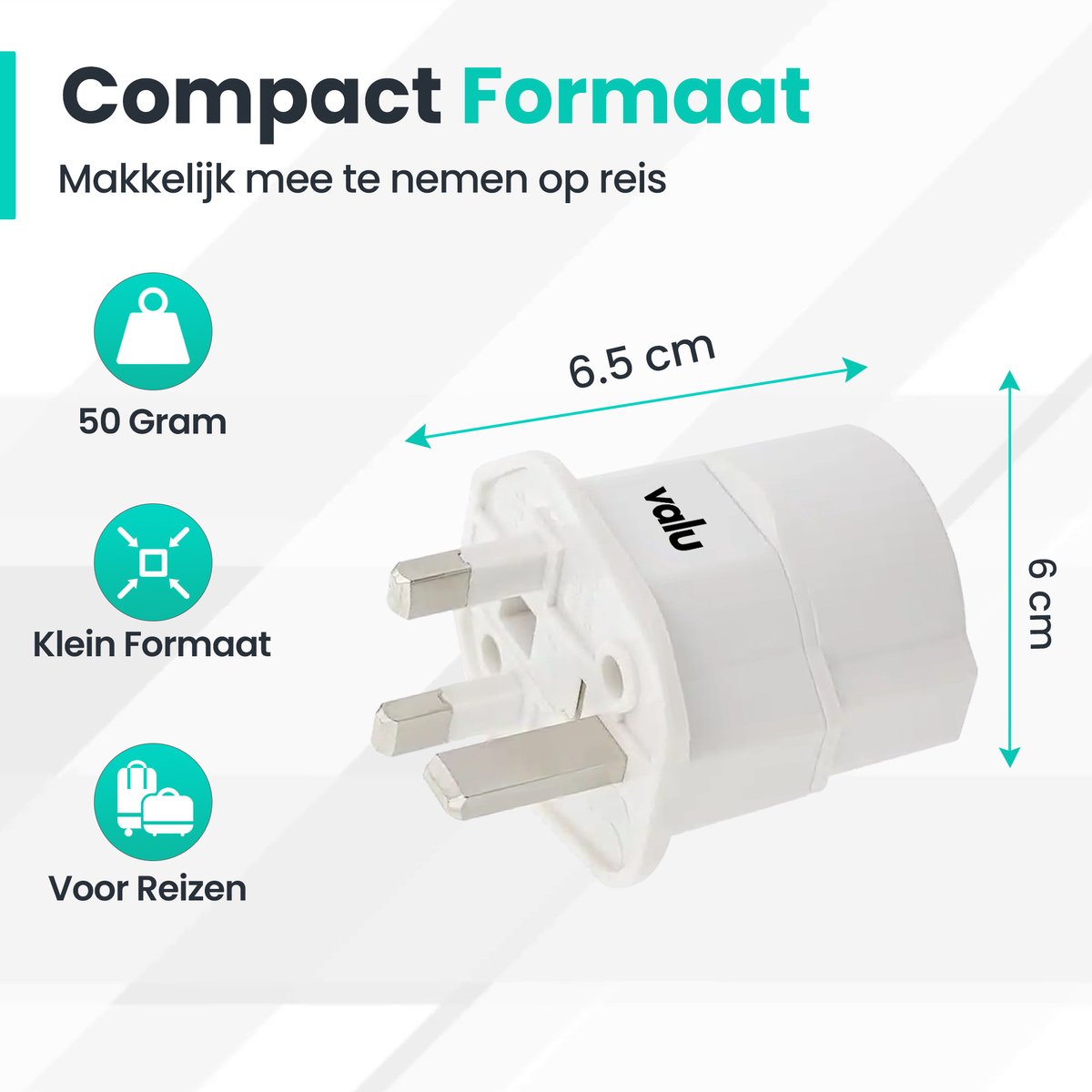 Valu Reisstekker Engeland 2X – Type G XL – Wit