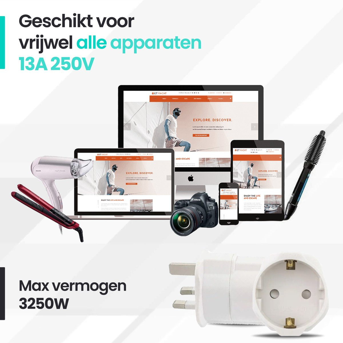 Valu Reisstekker Engeland 2X – Type G XL – Wit