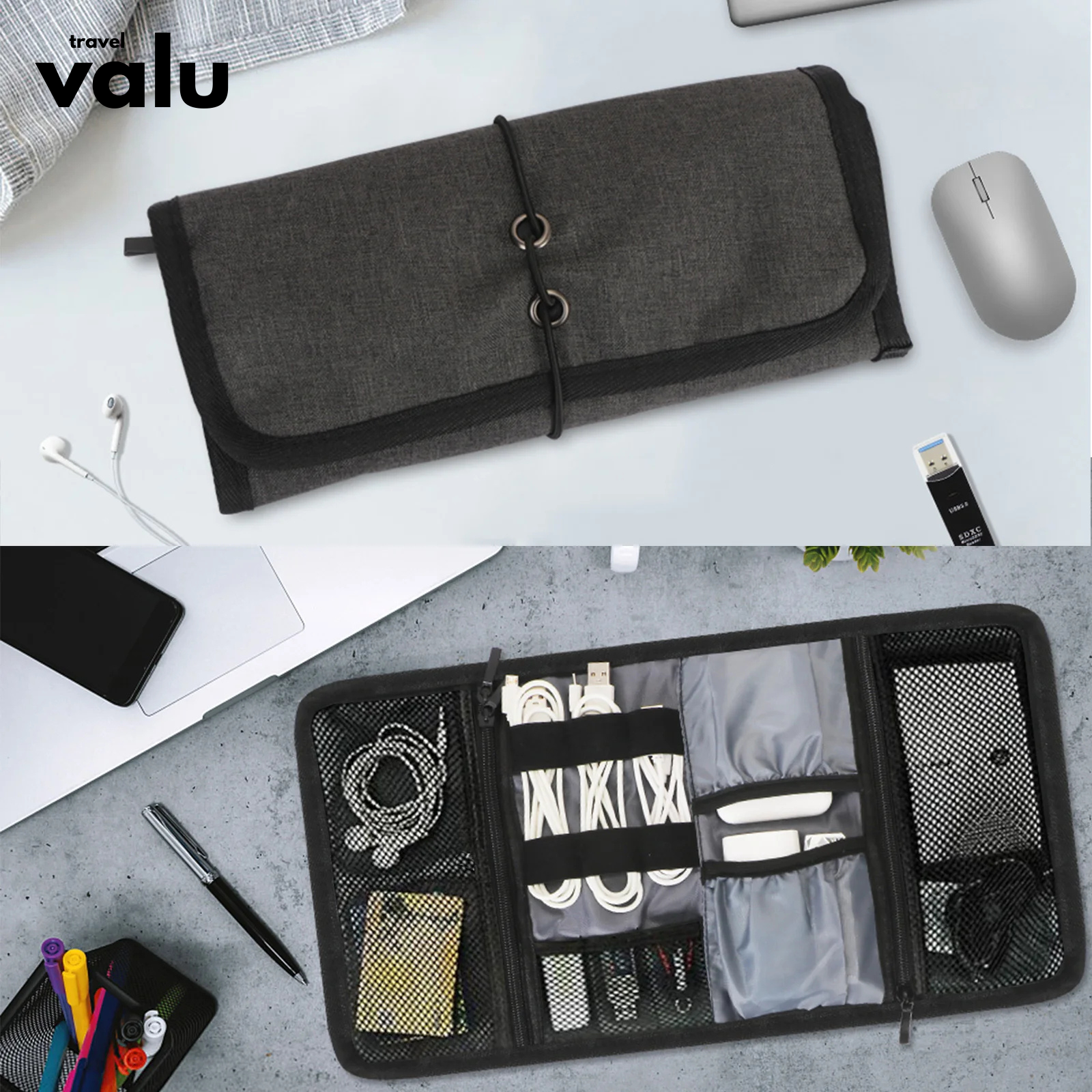 Valu Travel-Friendly Electronics Organizer