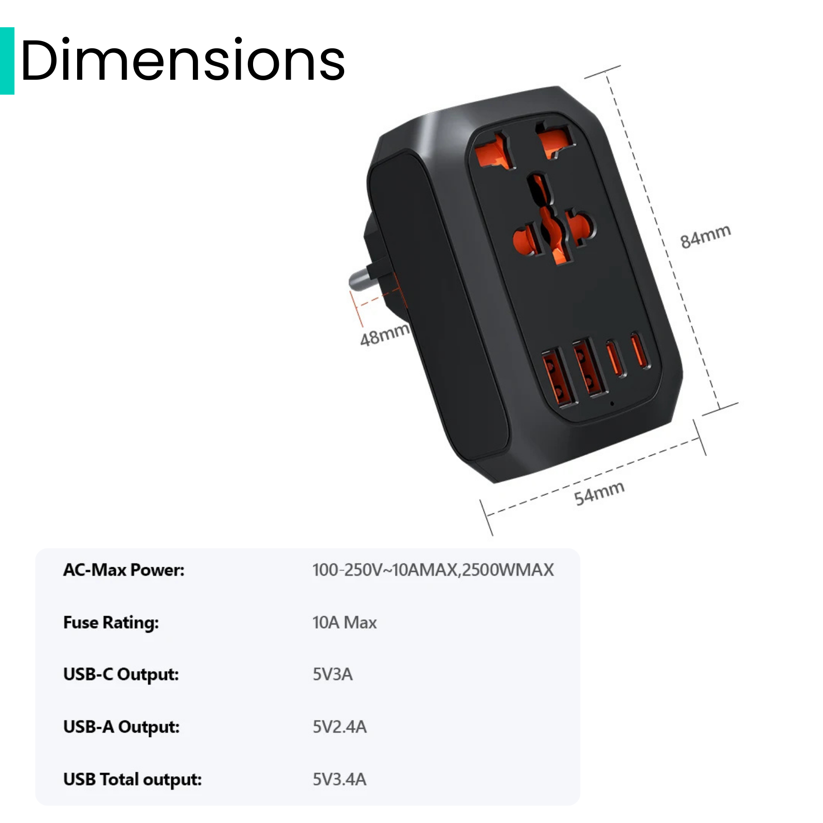 Valu UK to EU Travel Plug: 9-in-1 Socket