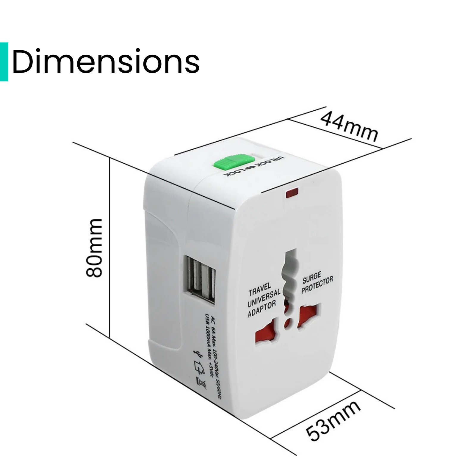 Valu Universal Travel Adapter: Multifunctional Plug with USB Port