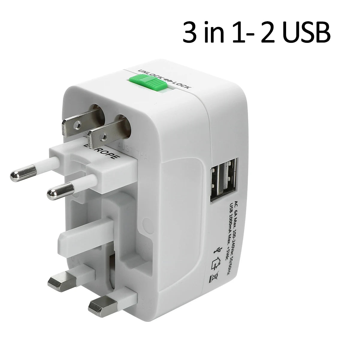 Valu Universal Travel Adapter: Multifunctional Plug with USB Port