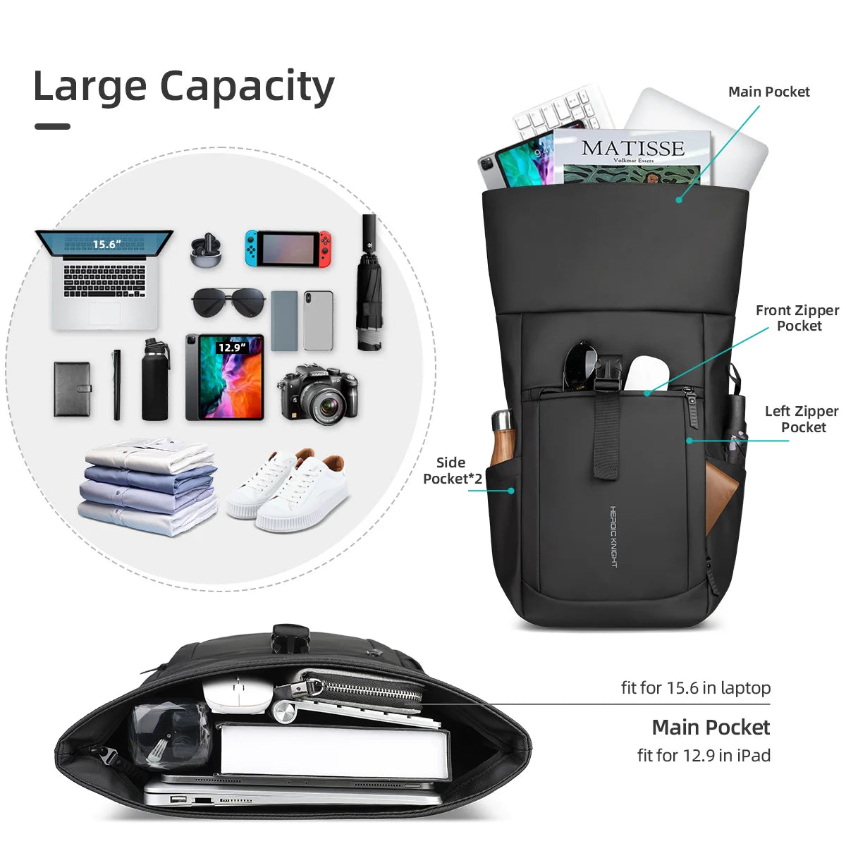 Valu Multifunctionele Roll-Top Reistas