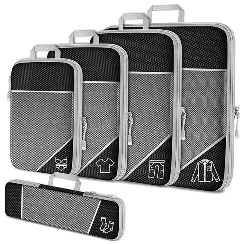 Valu 5-Piece Travel Set - Clothing Compression Cubes 