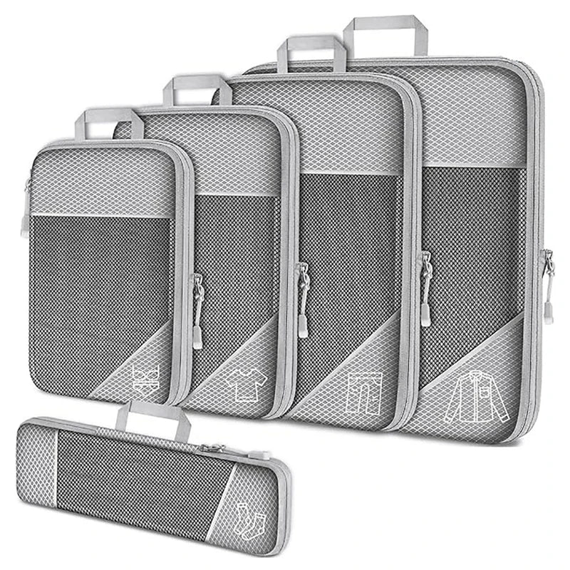 Valu 5-Piece Travel Set - Clothing Compression Cubes 